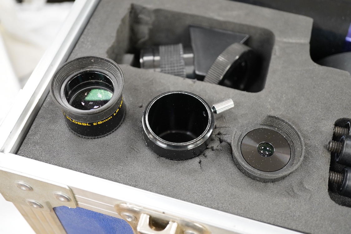 A cased Meade ETX Astro telescope, with instruction manual contained within the original flight case, 46 x 36 x 23cm, together with an additional Orion glass solar filter and tripod